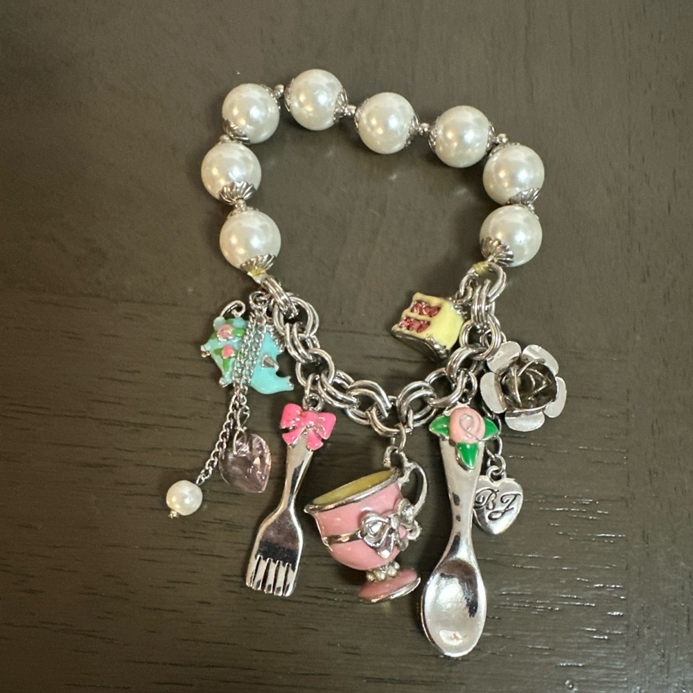 Vintage Betsey Johnson Tea Party Charm Bracelet